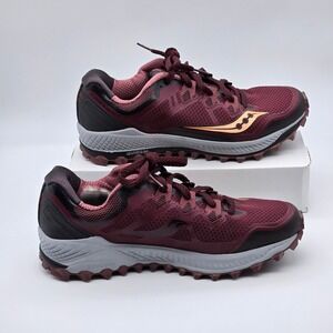 Saucony Peregrine 8 Trail Running Shoes Womens Size 9 Burgundy Maroon S10424-3